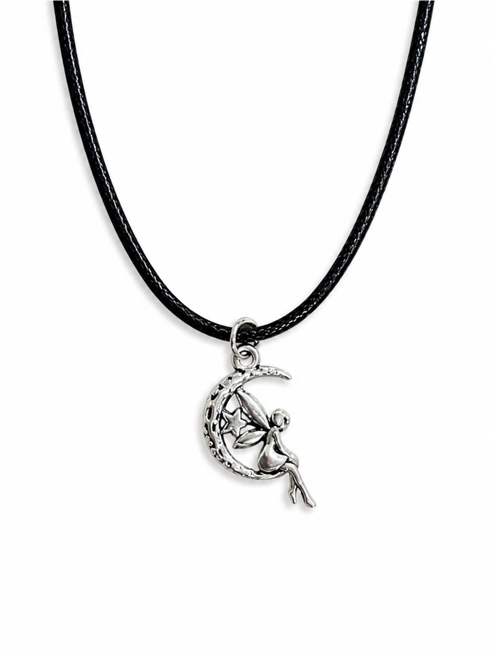 Handcrafted Fairy and Crescent Moon Necklace #witch #pagan #spiritual #cottageco